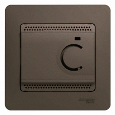 Термостат электронный теплого пола с датчиком, в сборе  Schneider Electric Glossa Шоколад GSL000838