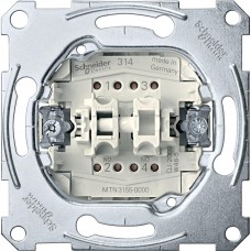 Механизм Merten M-серия выключателя кноп. двухклавишного,сх.5 10А MTN3155-0000
