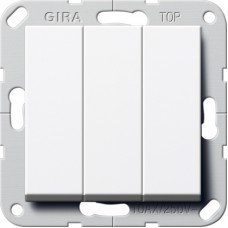 Клавишный выключатель Gira Белый глянец "Британский стандарт" Переключатель 3-клавишный 283203